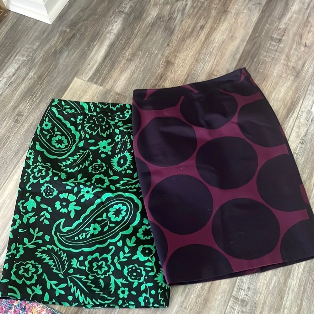 Boden Martha Cotton Blend Floral Dot Lined Pencil Skirt Lot